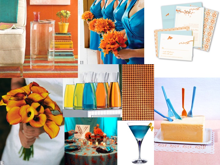 Orange and Aqua is so summery a little unexpected and very'wow'