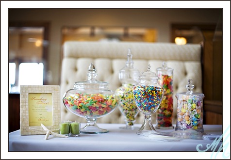 The lolly or candy buffet may be placed on the same table 