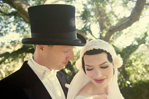 Ebony and Andrew's vintage style wedding took place earlier this year after
