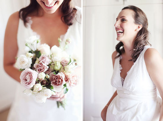 Olivia carried a dusty pink and white bouquet by GrandiFlora