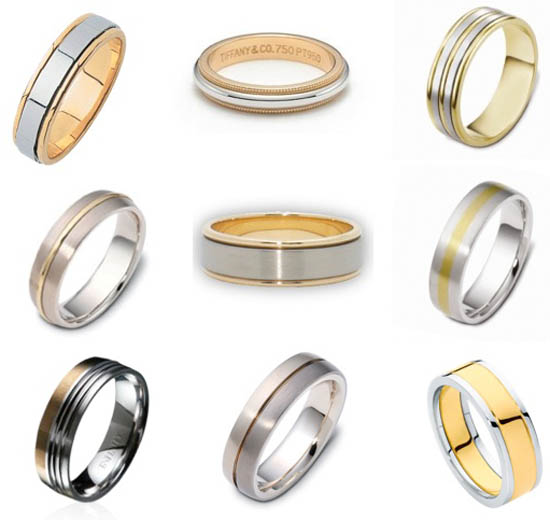 Here's a roundup of some of my favourite two tone men's wedding bands