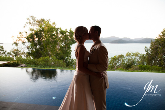 Not only is the back drop spectacular but the elegance of Kate and Damien's