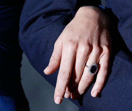 A sapphire engagement ring
