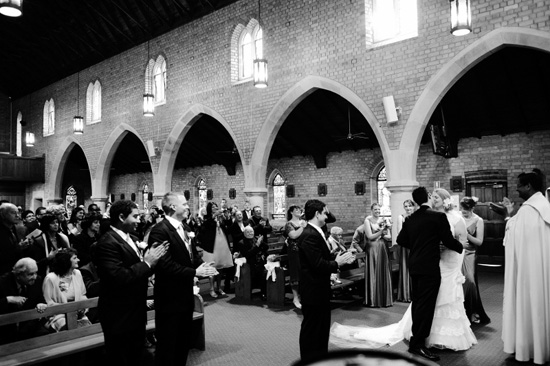 The couple married at St Charles Borromeo Catholic Church with a traditional