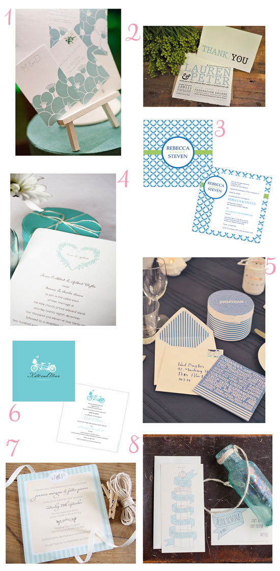 Blue wedding invitations Summer Lovely Wedding Invitations 1