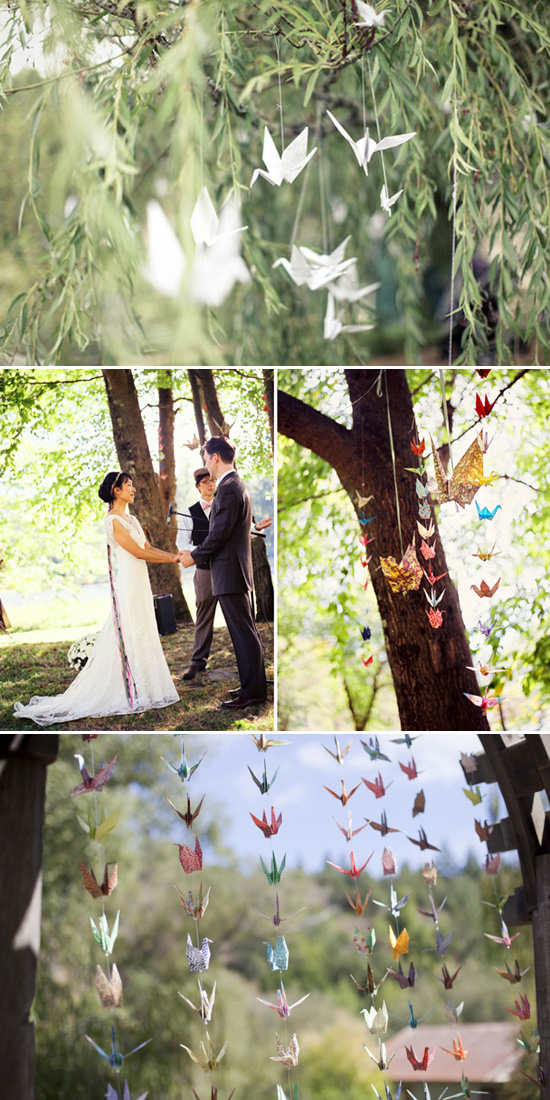 wedding paper cranes decoration Five Ways to Decorate Your Garden Ceremony