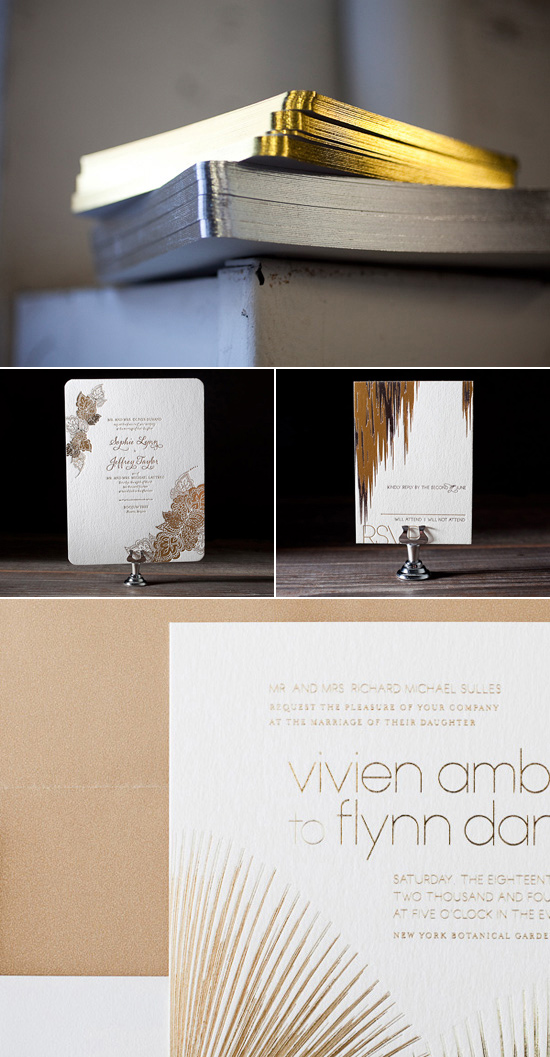 bella figura metallic wedding invitations Bella Figura Letterpress 