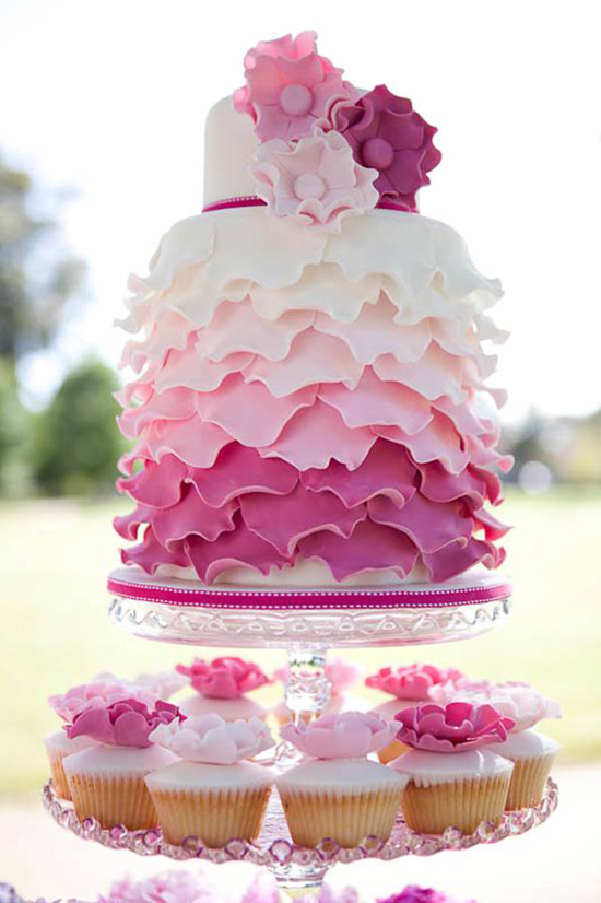 ruffle pink wedding cake Its Polka Dot Brides 5th Birthday!