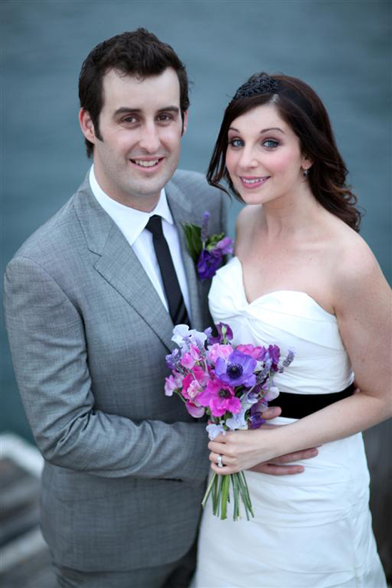 black white and purple colour scheme led Misha and Craig's wedding to 